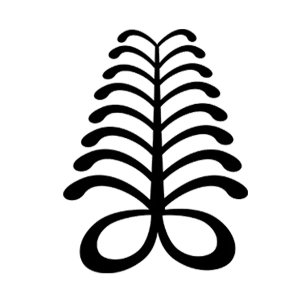 A transparent image of the aya Adinkra symbol